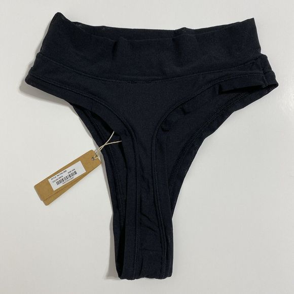 SKIMS Fits Everybody Thong Panty Panties Women's XXS 2XS Onyx Black Sexy NEW - Picture 2 of 10